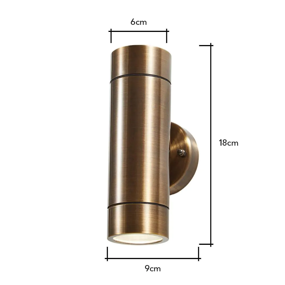 Bruce Solid Brass Outdoor Up & Down Wall Light, Antique Bronze - Image 6