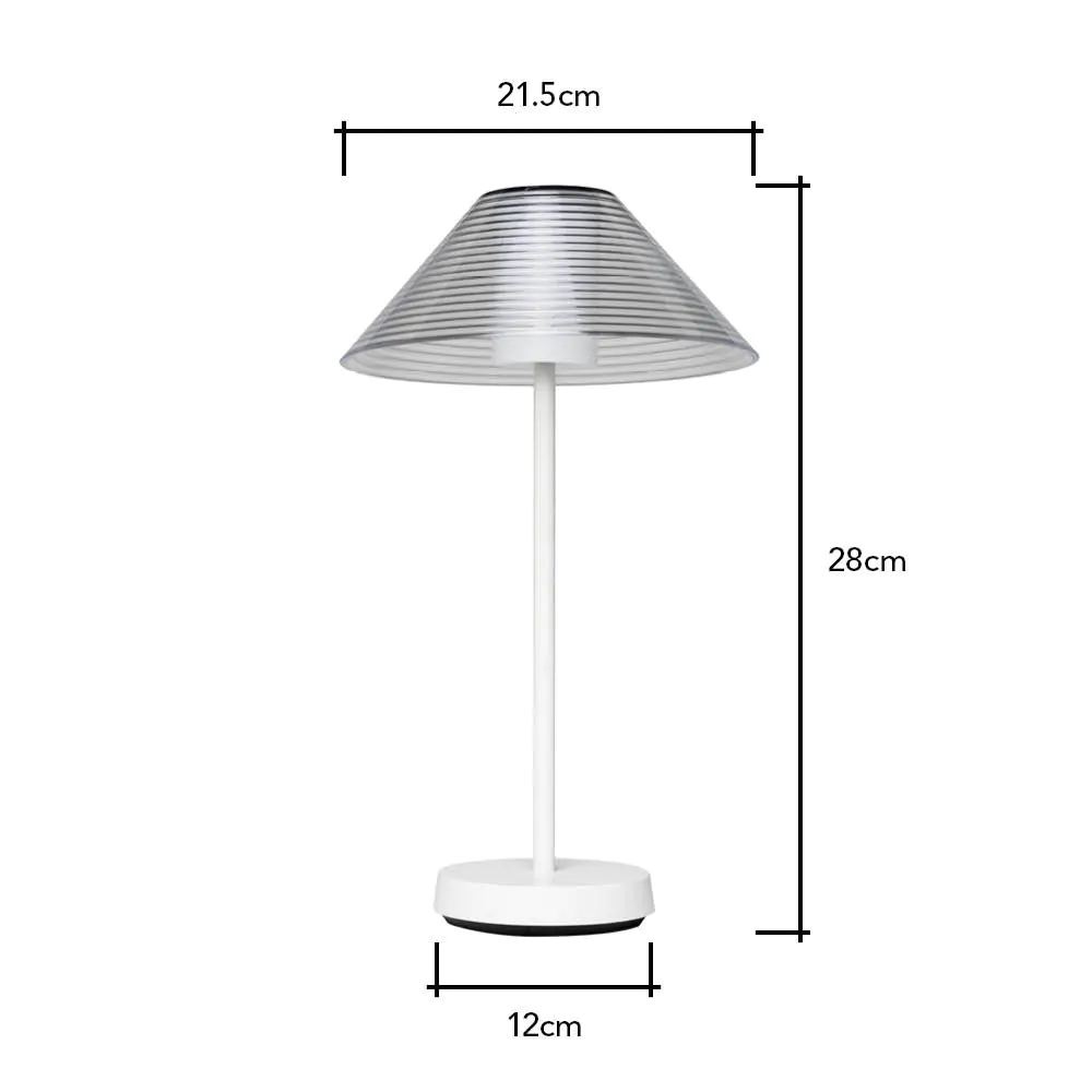Lynx LED Rechargeable Outdoor Table Lamp, White - Image 7