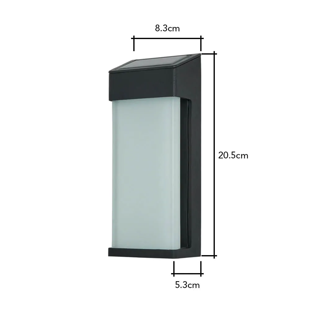 Gunay LED Outdoor Solar Wall Light, Black - Image 6