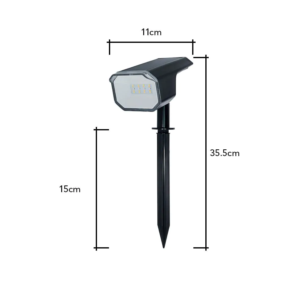 Danic LED Outdoor Solar Ground Spike Light, Black - Image 9