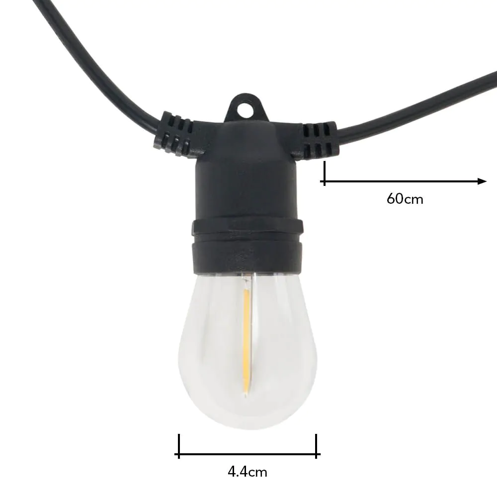 10 Pack Of Burke Outdoor Solar Festoon Lights, Black - Image 8