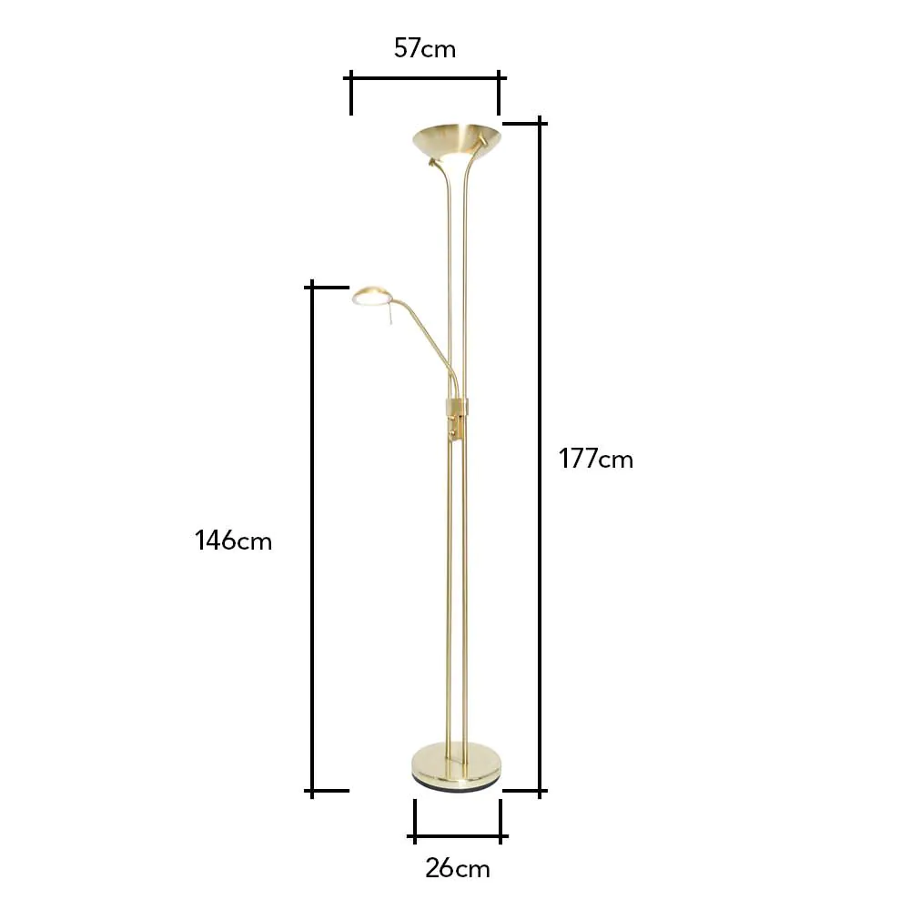 Mother And Child LED Floor Lamp, Satin Brass - Image 7
