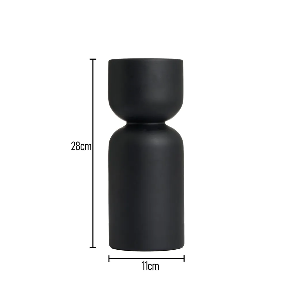 Egg Cup Shape Ceramic Vase, Black - Image 5