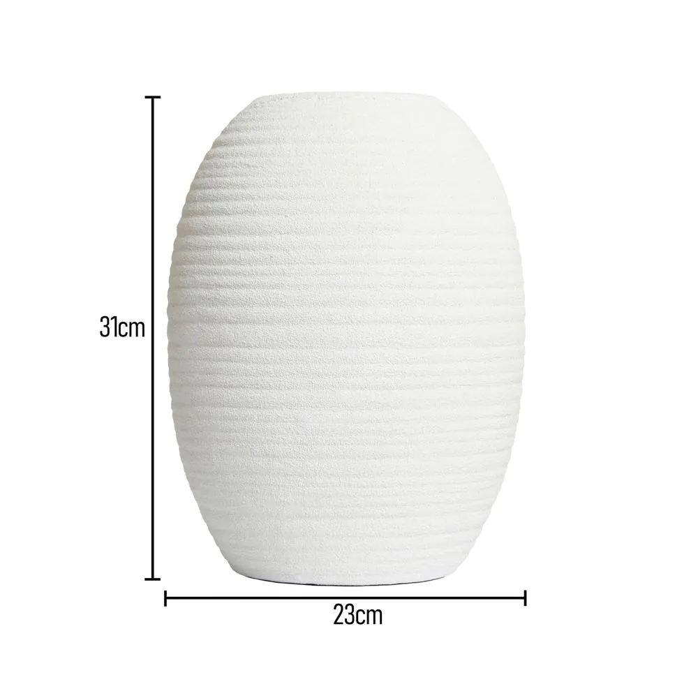 Large Textured Ceramic Vase, Cream - Image 5
