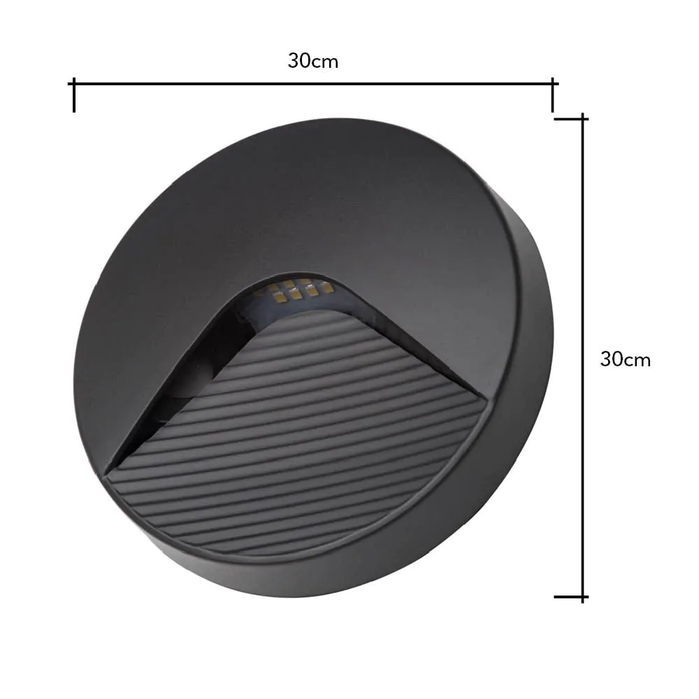 Burray LED Round Surface Brick Wall Light, Anthracite - Image 7