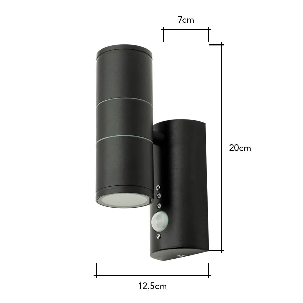 Delting Up And Down Outdoor Wall Light With PIR Sensor, Black - Image 6