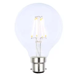 4W LED BC B22 Vintage Filament Globe Bulb, Clear