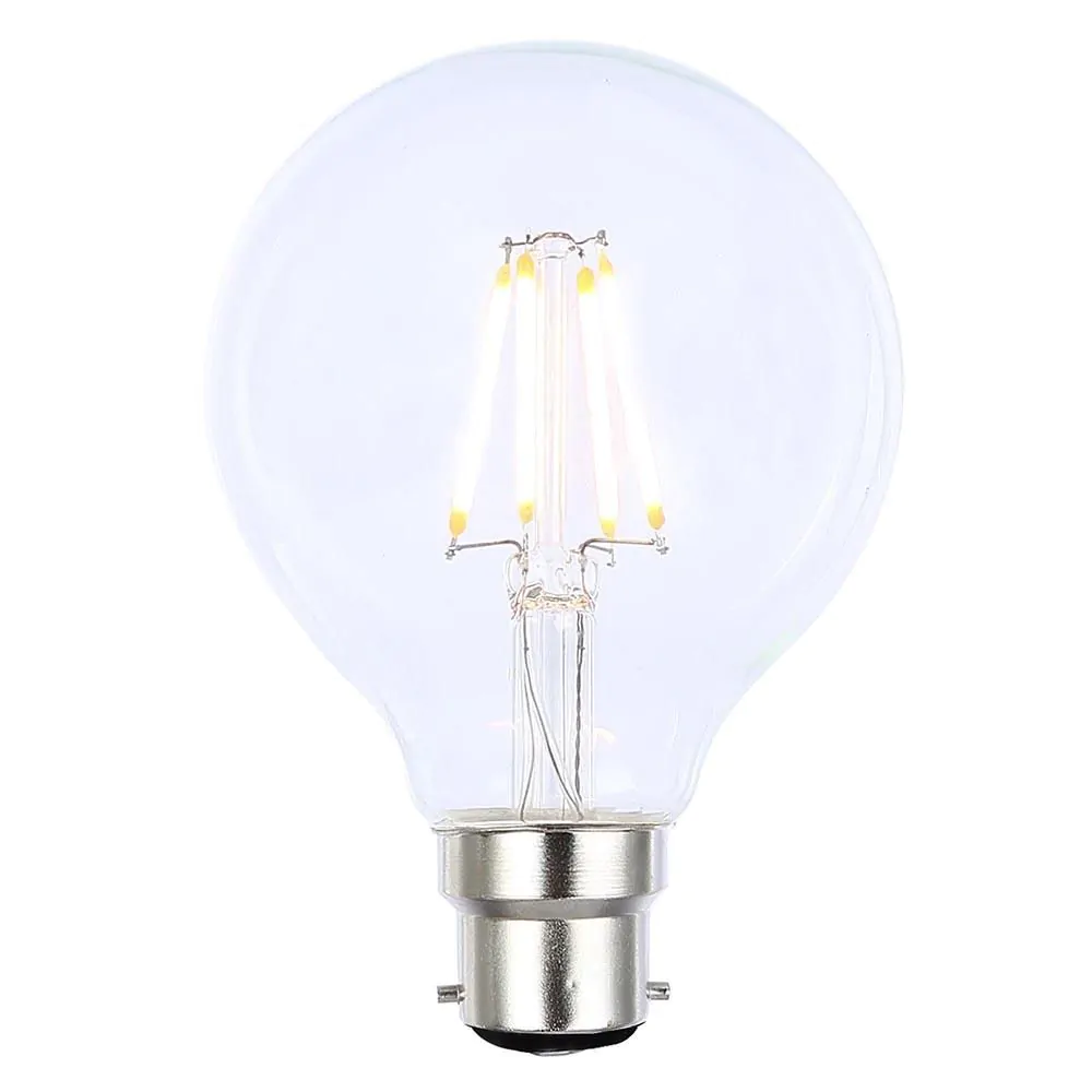 4W LED BC B22 Vintage Filament Globe Bulb, Clear