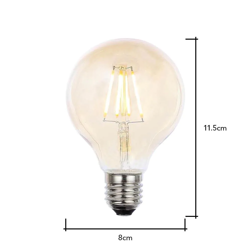 4W LED ES E27 Vintage Filament Globe Bulb, Tinted