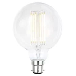 6W LED BC B22 Vintage Filament Large Globe Bulb, Clear