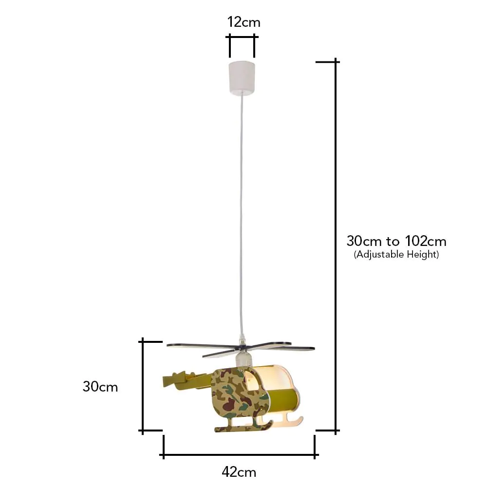 Glow Helicopter Ceiling Pendant Light, Green - Image 6