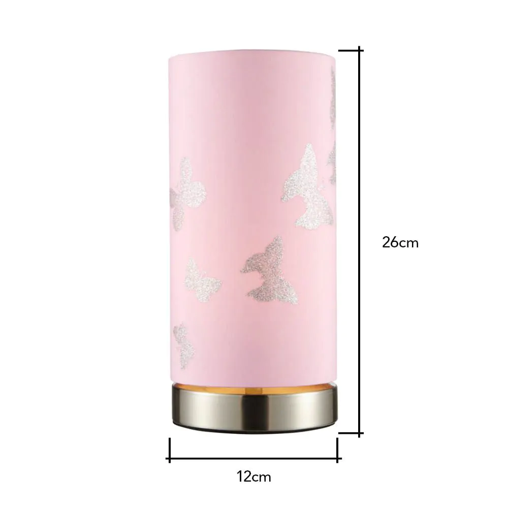 Glow Silver Butterfly Table Lamp, Pink - Image 7