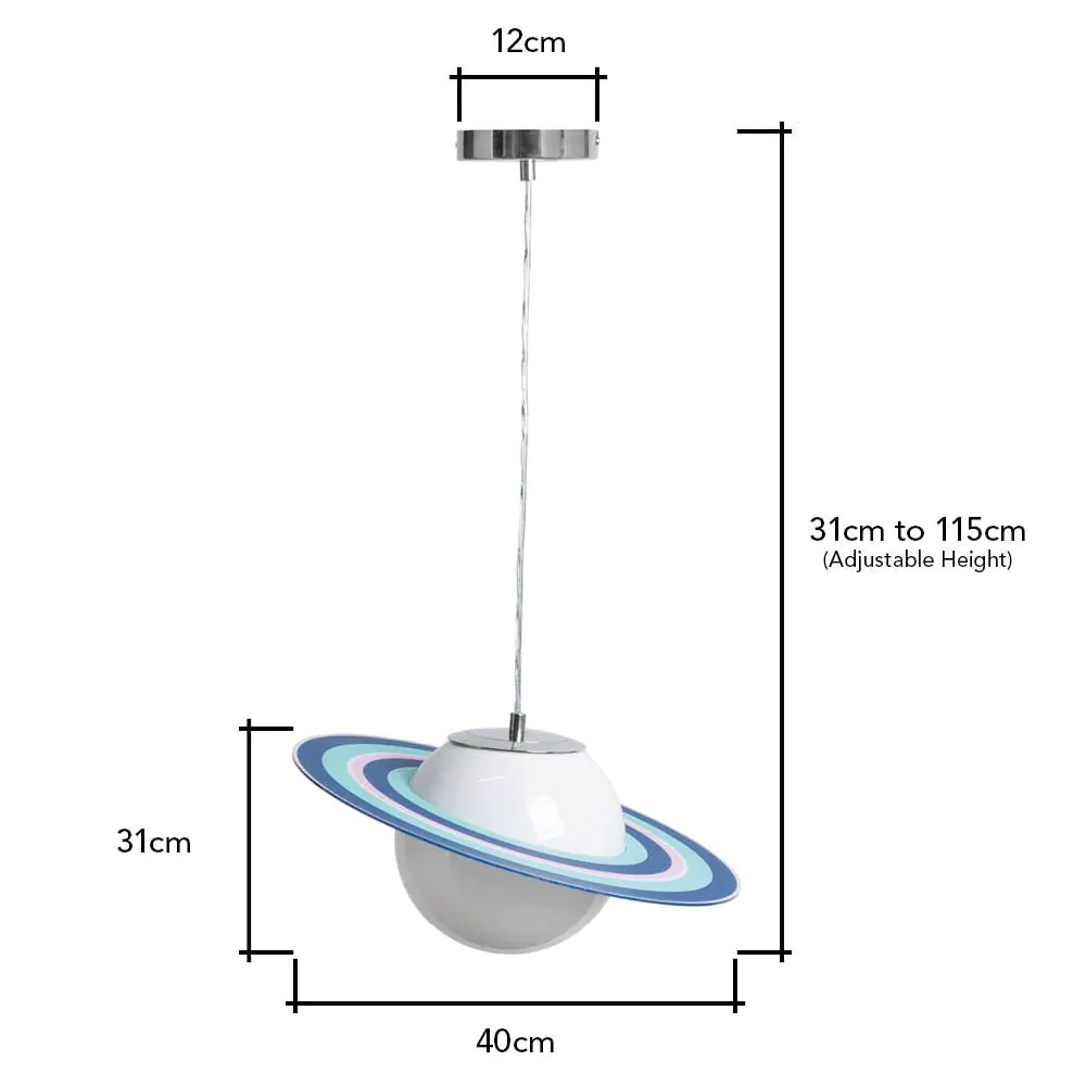 Glow Saturn Ceiling Pendant Light, Blue - Image 7