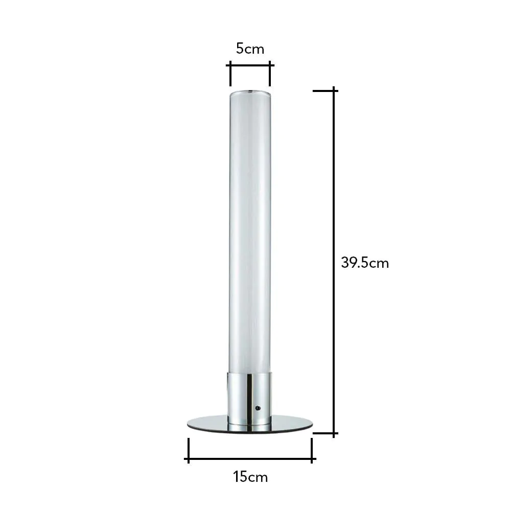 Glow Shimmer Colour Changing LED Cylinder Table Lamp, Chrome - Image 9