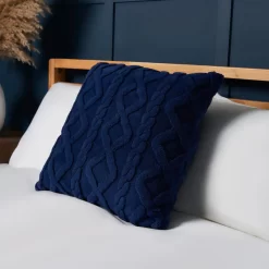 Cable Knit Cushion, Navy