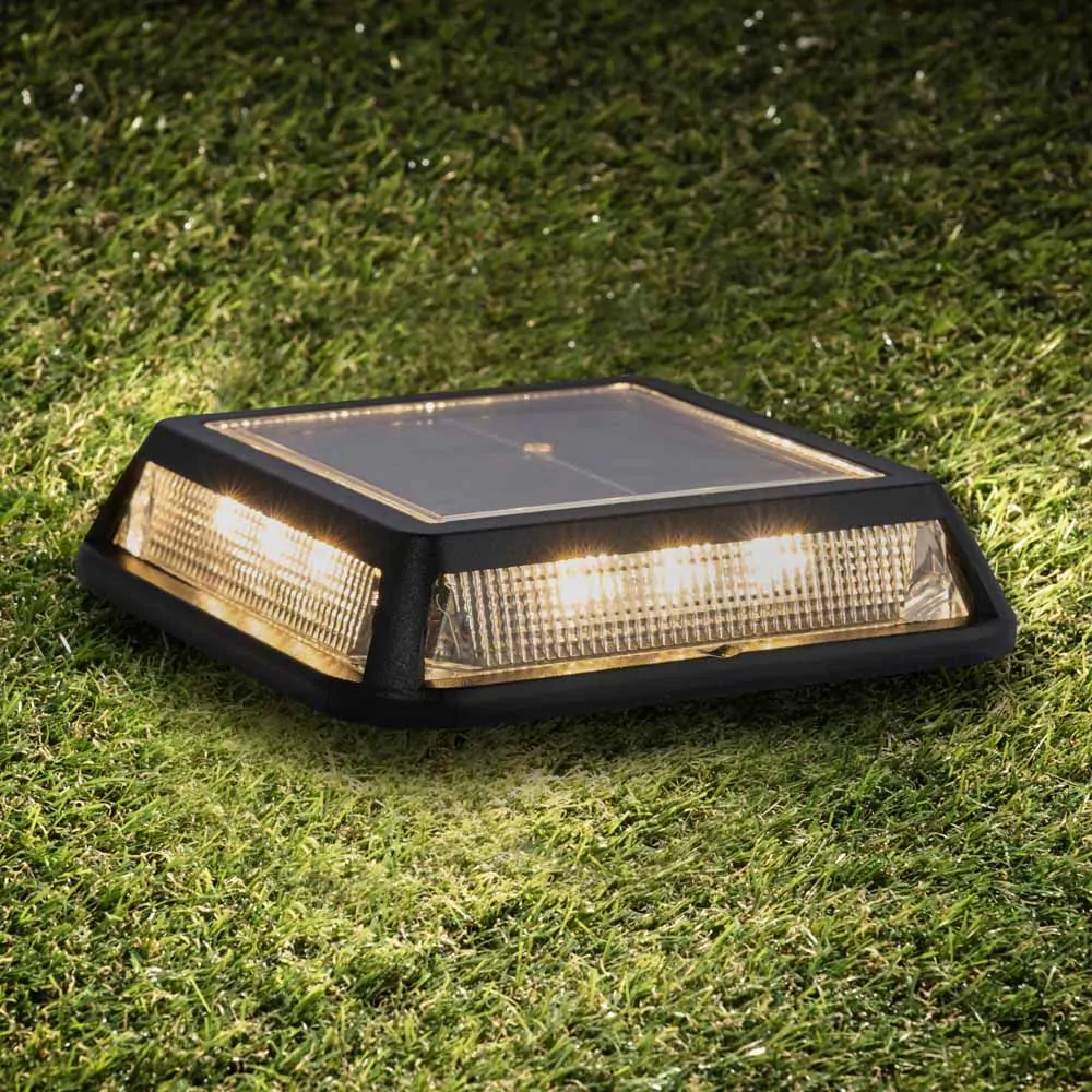 Caelum LED Outdoor Solar Ground Spike Light, Black - Image 2