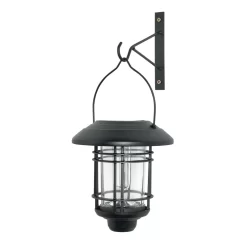 Caelum LED Outdoor Solar Hanging Wall Light, Black