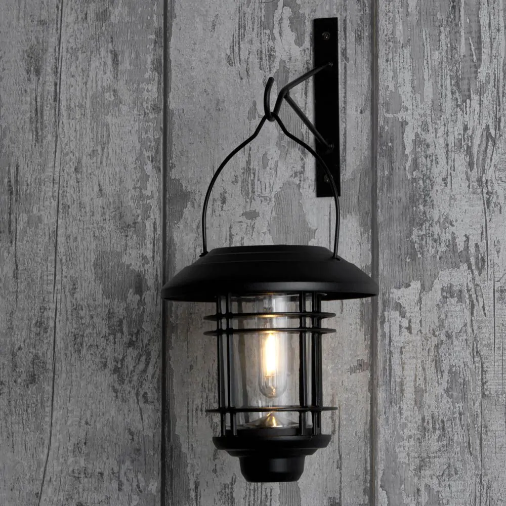 Caelum LED Outdoor Solar Hanging Wall Light, Black - Image 2