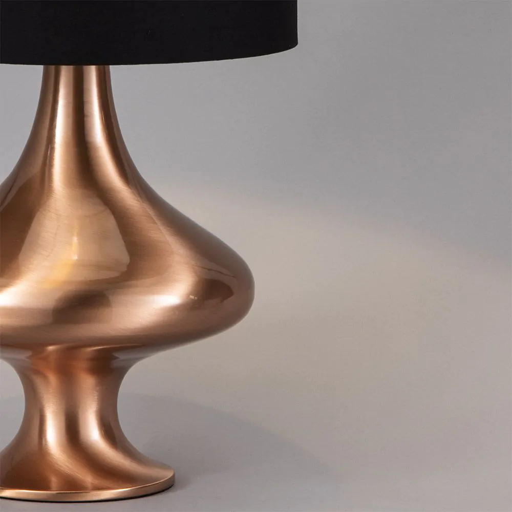 Caen Spun Table Lamp With Black Shade, Copper - Image 5