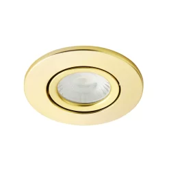 Cal Fire Rated LED IP65 Downlight, Satin Brass