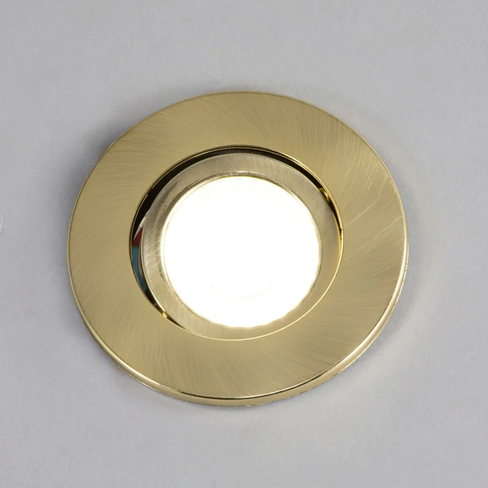 Cal Fire Rated LED IP65 Downlight, Satin Brass - Image 3