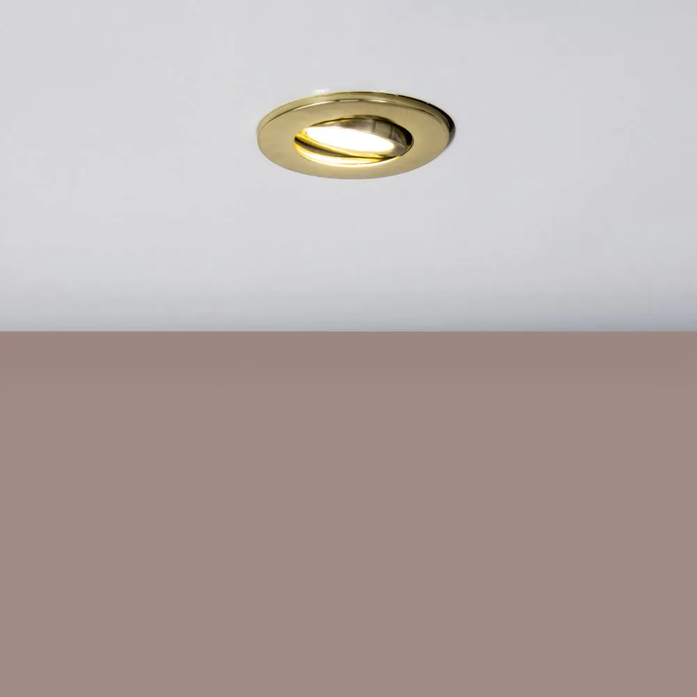 Cal Fire Rated LED IP65 Downlight, Satin Brass - Image 2