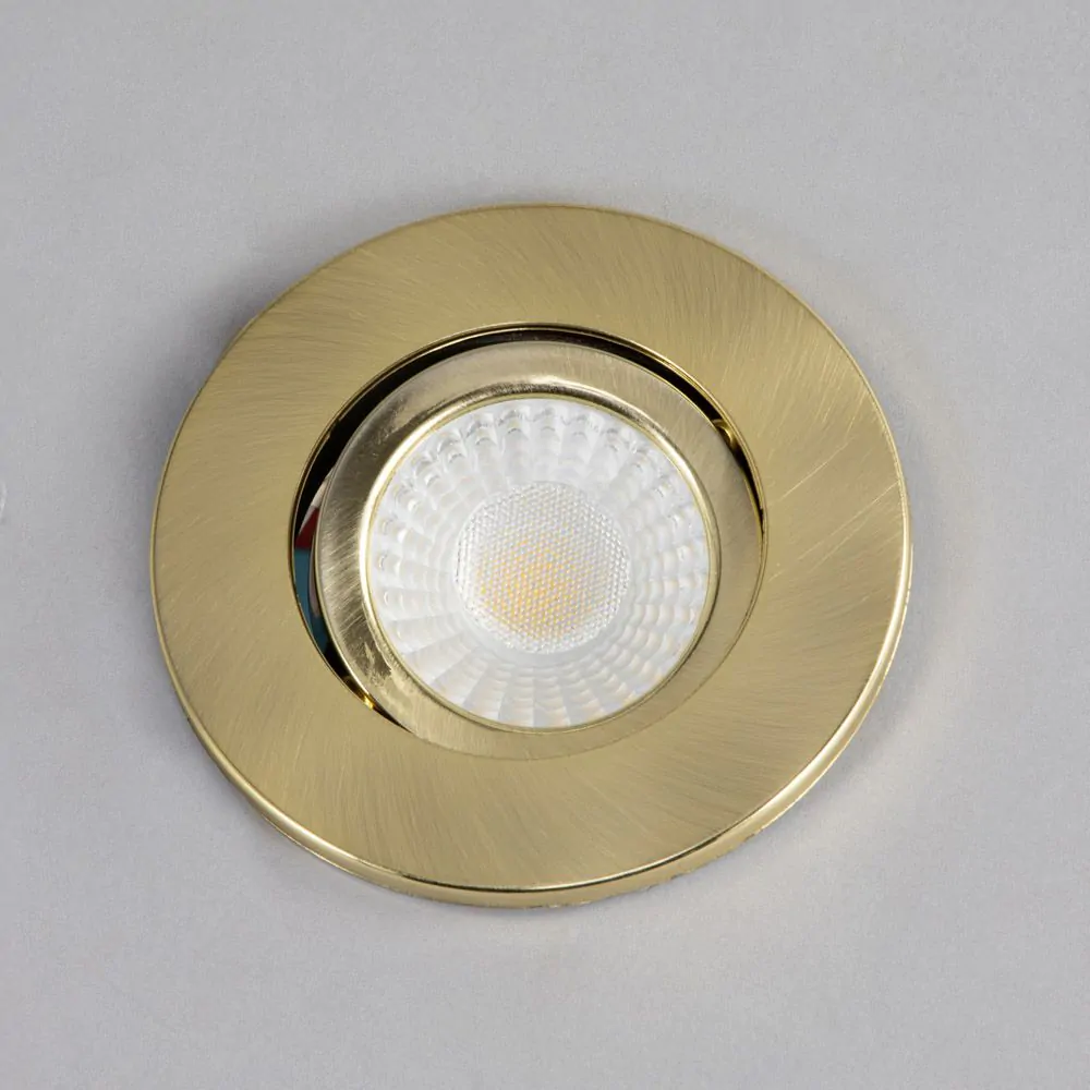 Cal Fire Rated LED IP65 Downlight, Satin Brass - Image 4