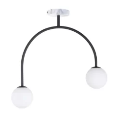 Calder Semi Flush Ceiling Light, Satin Black