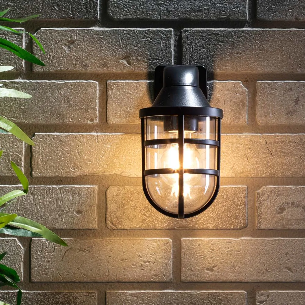 Camb Outdoor Caged Wall Light, Black - Image 6