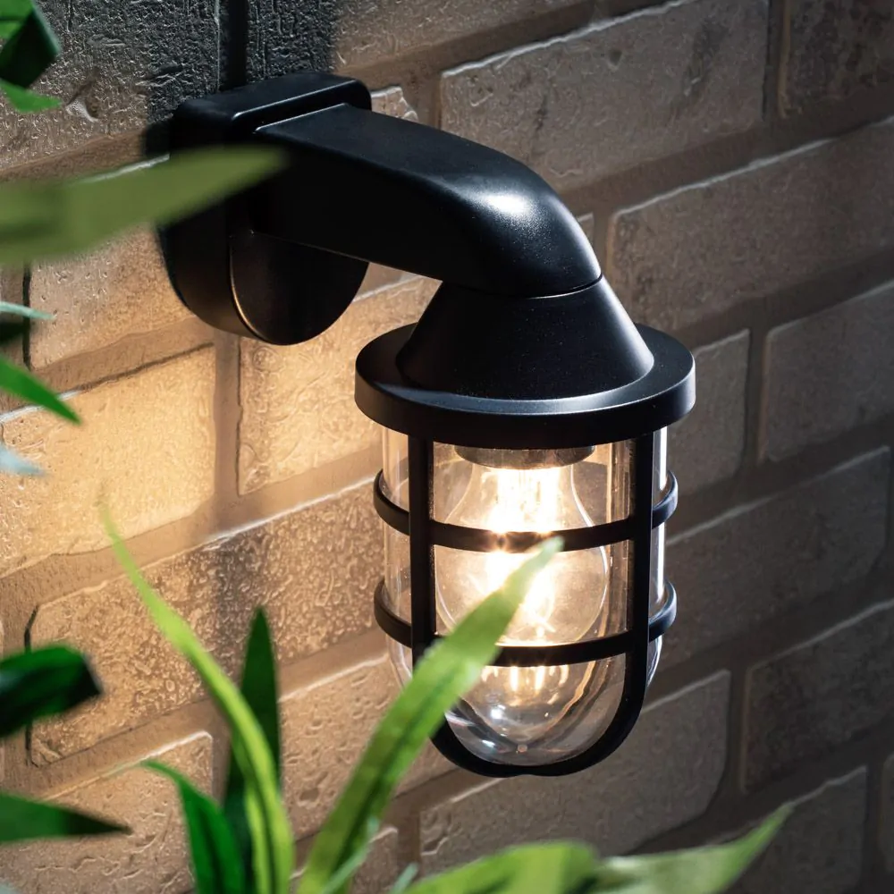 Camb Outdoor Caged Wall Light, Black - Image 2