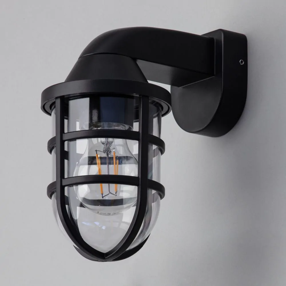 Camb Outdoor Caged Wall Light, Black - Image 4
