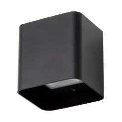 Cameron Outdoor LED Square Up And Down Wall Light, Black
