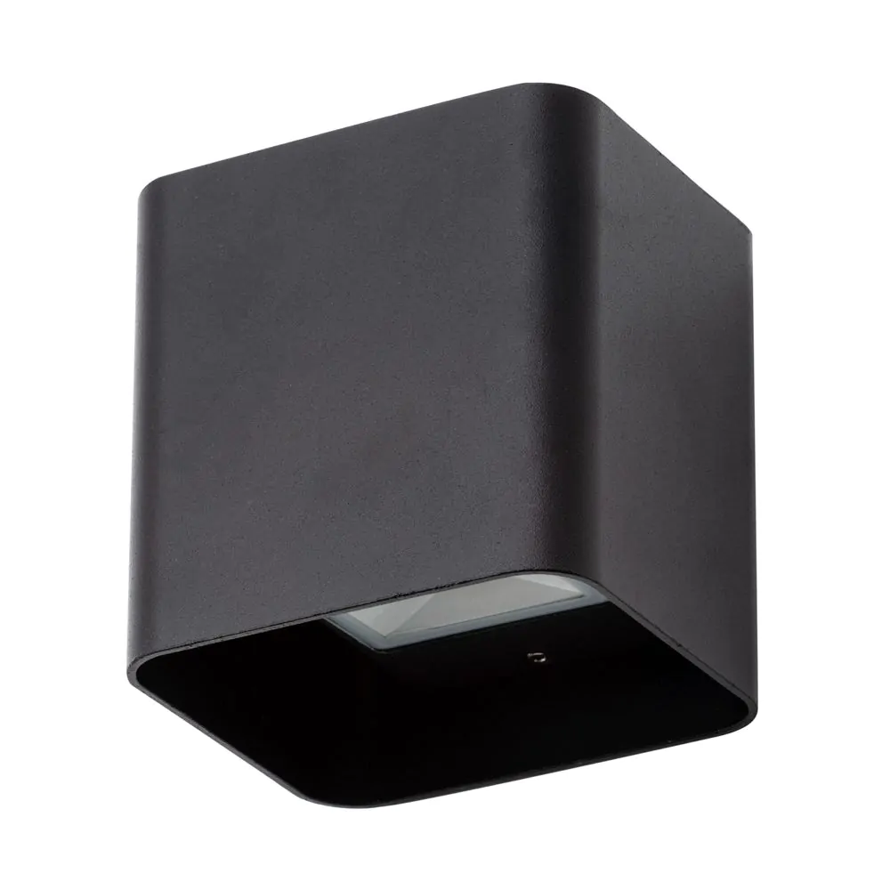 Cameron Outdoor LED Square Up And Down Wall Light, Black