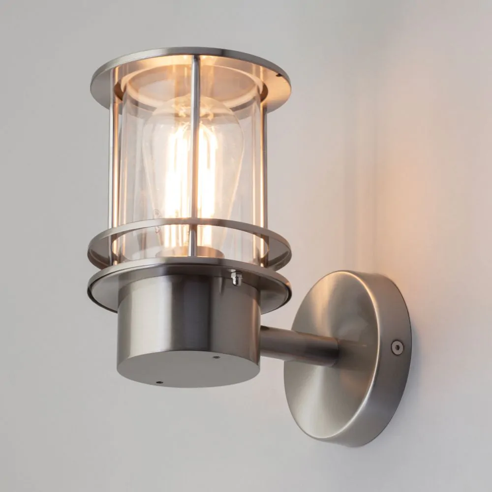 Canis Miners Style Outdoor Wall Lantern, Stainless Steel - Image 3