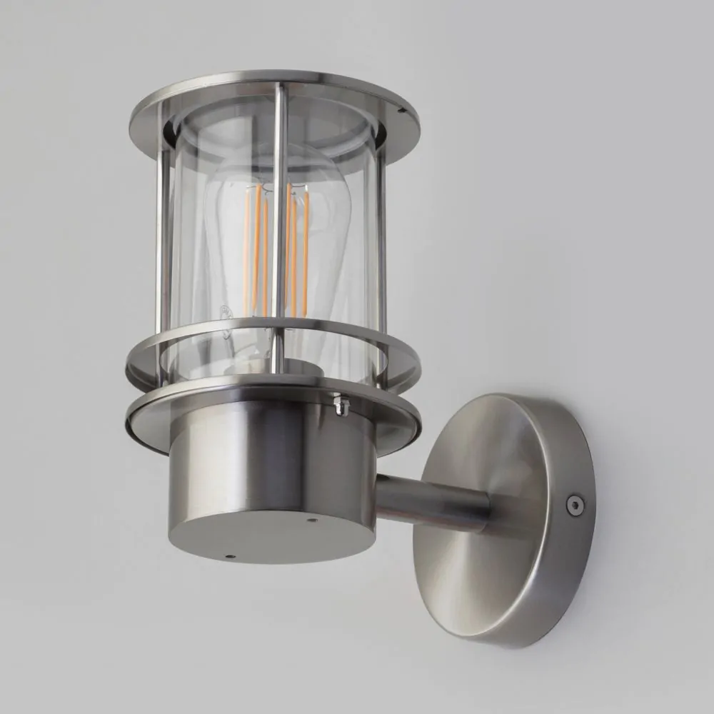 Canis Miners Style Outdoor Wall Lantern, Stainless Steel - Image 4