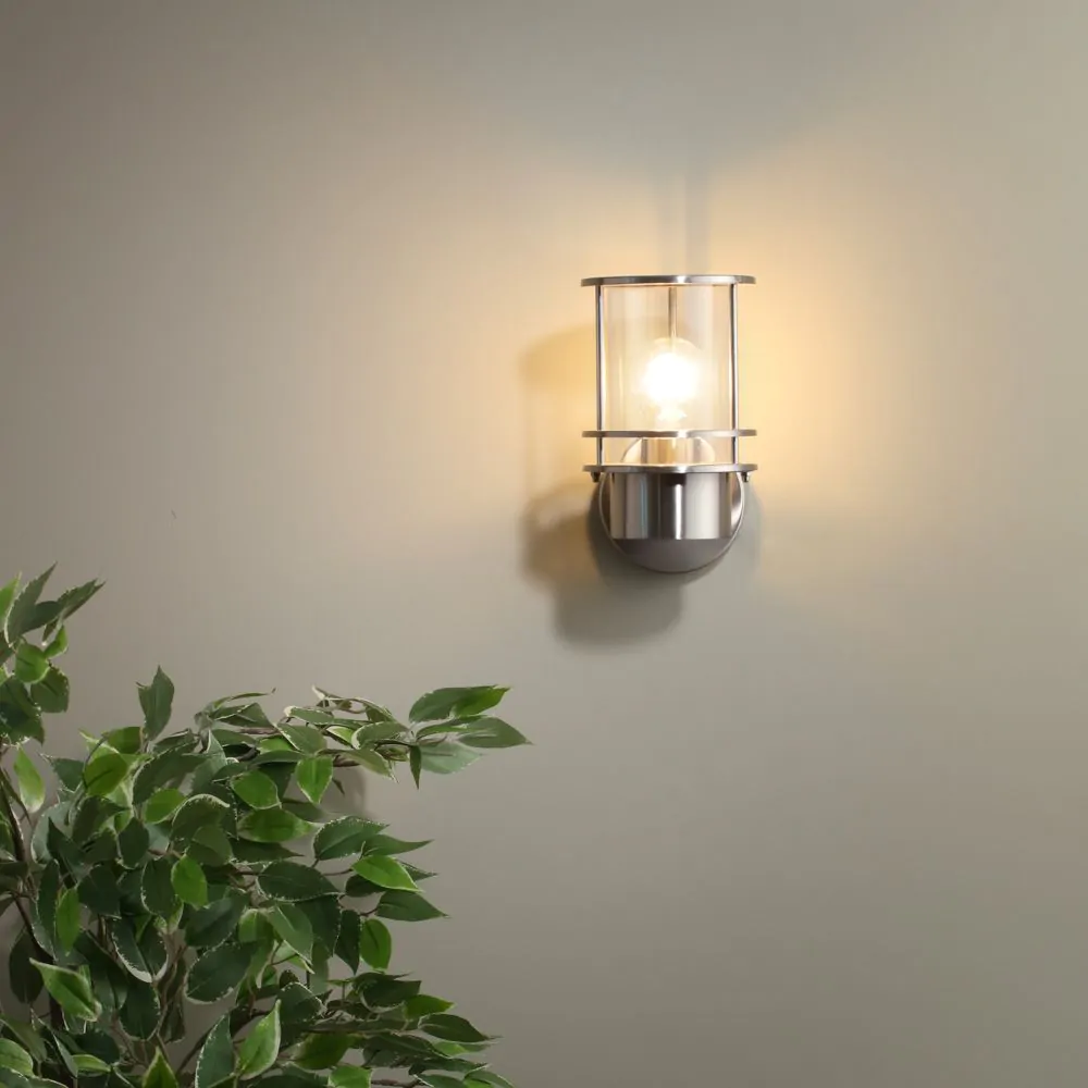 Canis Miners Style Outdoor Wall Lantern, Stainless Steel - Image 6