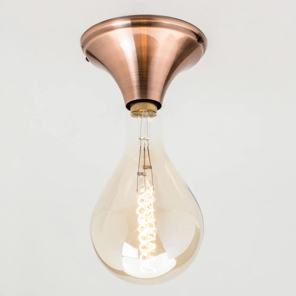 Carrie Ceiling Rose For E27 Lamps, Antique Copper - Image 3