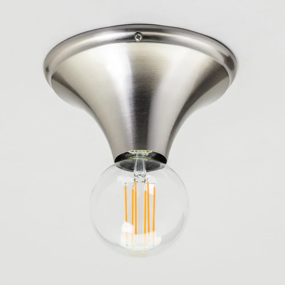 Carrie Ceiling Rose For E27 Lamps, Satin Nickel - Image 4