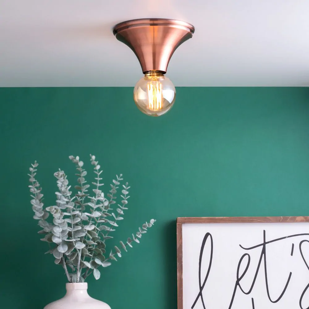 Carrie Ceiling Rose For E27 Lamps, Antique Copper - Image 2