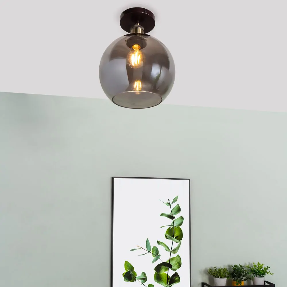 Carter Industrial Flush Ceiling Light, Bronze - Image 2