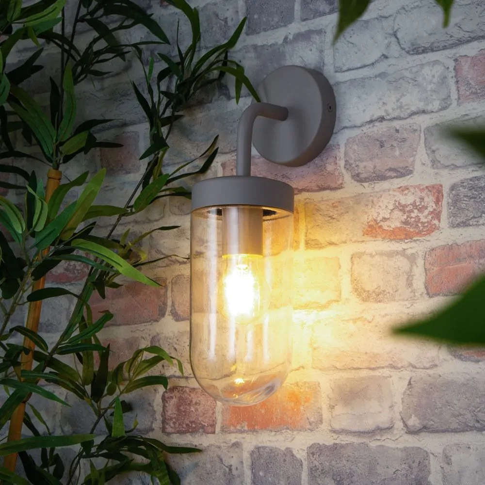 Chelsea Curved Arm Wall Light, Dove Grey - Image 2