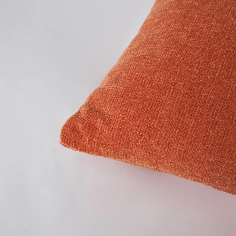 Chenille Cushion, Terracotta - Image 3