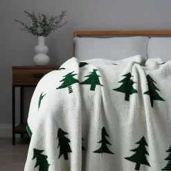 Christmas Tree Throw, Green And Natural