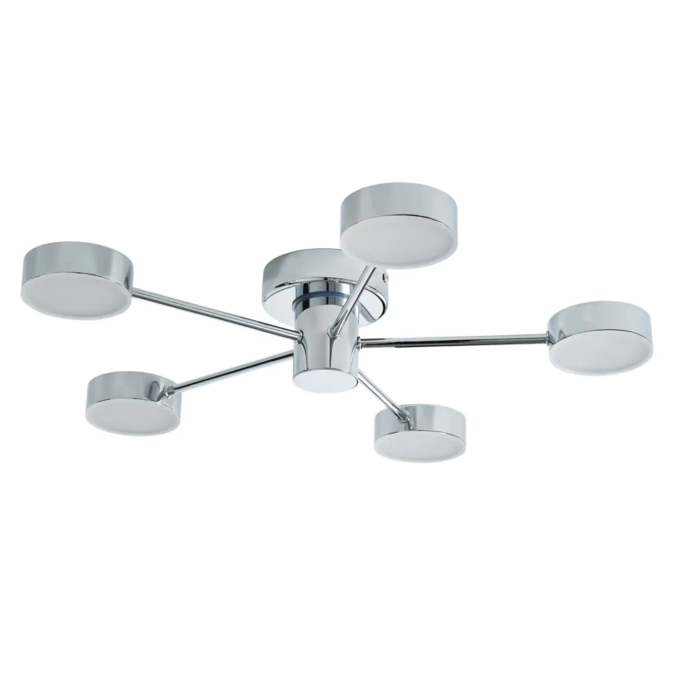 Cian Large LED Bathroom Flush Ceiling Light, Chrome