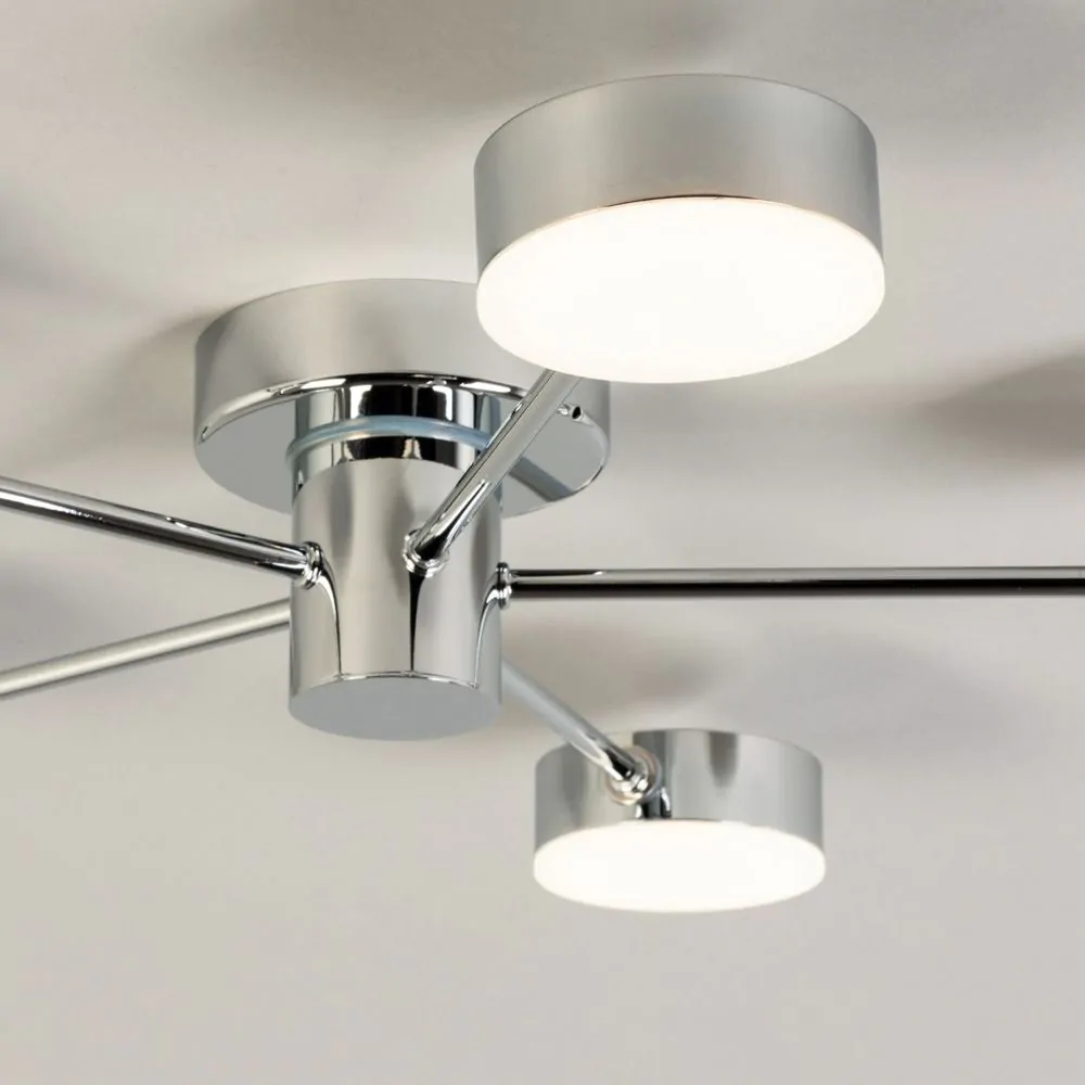 Cian Large LED Bathroom Flush Ceiling Light, Chrome - Image 5