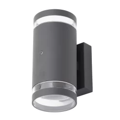 Cinder Outdoor Up & Down Wall Light With Photocell, Anthracite