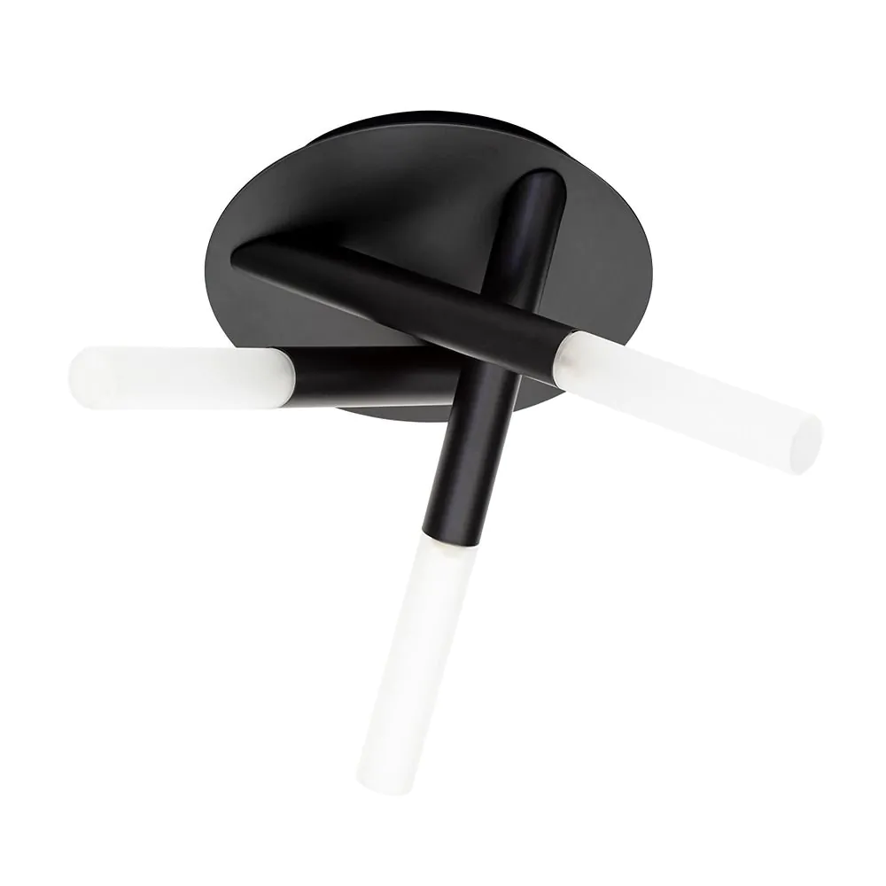 Cindy Bathroom Flush Ceiling Light, Matte Black