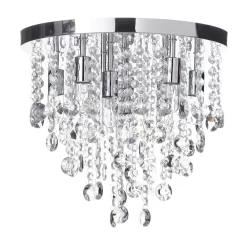 Cirrus Large Bathroom Flush Ceiling Light, Chrome