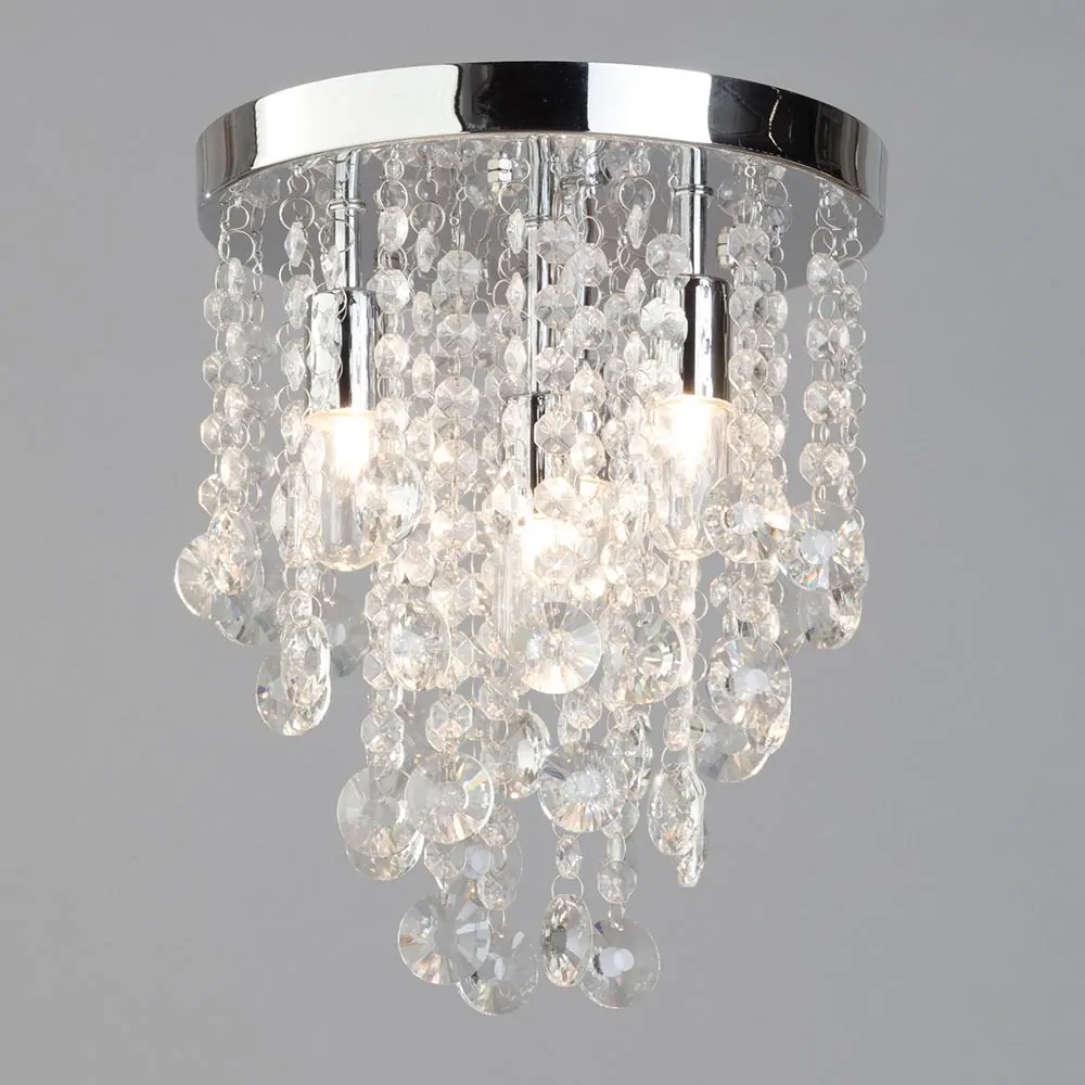 Cirrus Small Bathroom Flush Ceiling Light, Chrome - Image 2