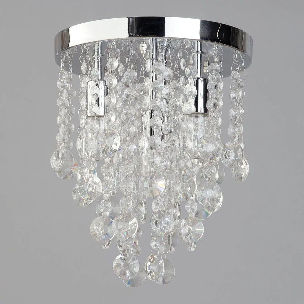 Cirrus Small Bathroom Flush Ceiling Light, Chrome - Image 3